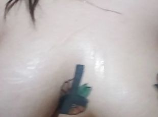 Gagging and drooling on my pussy juices