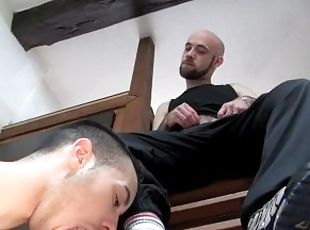 jard humliation and foot veneration for slut twink used by his amster in jogging sportwear