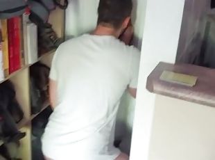 Sucking an Uncut Tradie at my Homemade Gloryhole