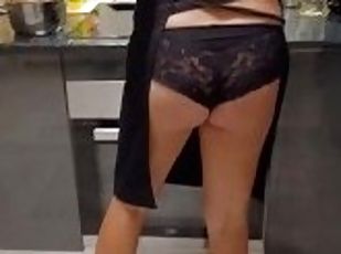 BEAUTIFUL SEXY COOKING IN UNDERWEAR... ANY REQUEST?