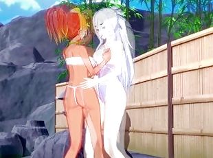 Personified Ho-Oh and Lugia engage in intense lesbian play - Pokémon Hentai