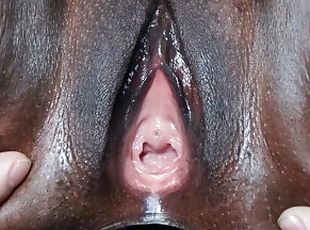 Black GF's Pussy Pink Inside - Up Close View!