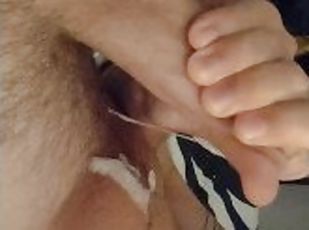 CUMMING so hard it goes on my FACE and NECK