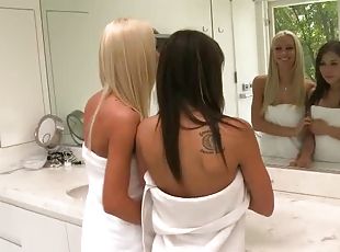 Watch this hot video of two lesbians experiencing sex in the hot tub
