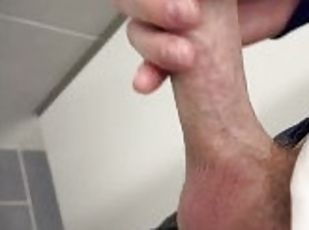 boy gets horny at the airport and jerks off in the toilet