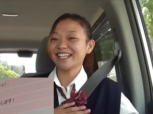 uniformed eighteen years old asian cutie sucks
