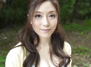 POV video of kinky Shiraki Yuuko sucking a dick and eating cum