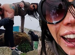 Outdoor PUBLIC SEX down by the water CUM on my Face