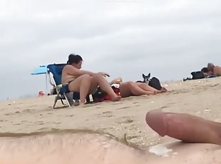 amateur, ejaculation-sur-le-corps, plage