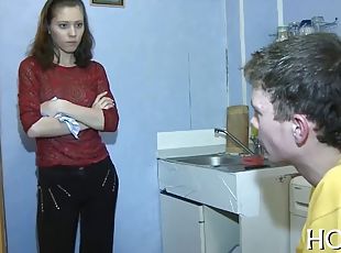russisk, amatør, pikslikkeri, teenager, hardcore, kæreste-kvindlig