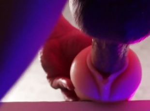 Horny man play with toy pussy fleshlight