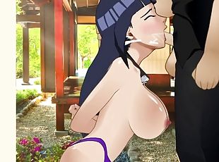 Hinata Hyuga sucker addicted slut gets face fucked until her throat drains every drop of cum from his balls - SDT