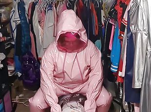 Pink PVC Suit With Breathplay Inflatable Hump