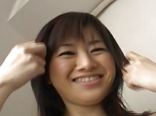 Closeup amateur video of cute Chisa Hoshijima giving a blowjob