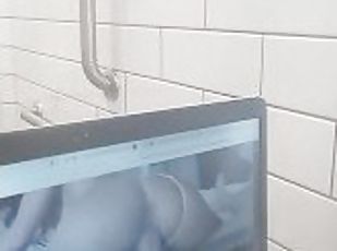 Watchin porn on the sink at walmart