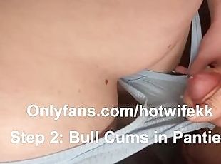 Using cum in my panties from two guys to get off