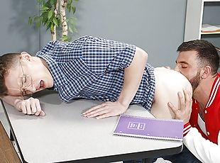 Nerdy Boy With Glasses Grant Ducati Gets Creampied After Rough Fuck In The Classroom - Bully Him