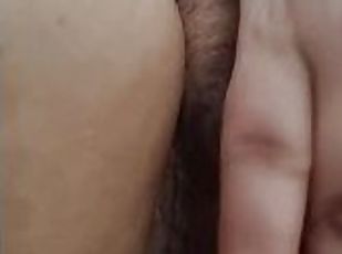 The stepsister masturbated and I then cum on her tongue
