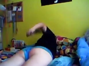 Self spanking girl