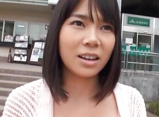 Japanese girlfriend moans while being pleasured on the sofa