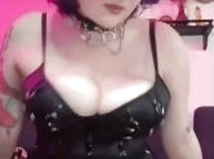 Big Titty Goth Teasing in Thong