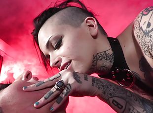Kinky Tattooed Lesbians Lily Lane And Leigh Raven Play Out An Erotic Power Exchange - fetish scene