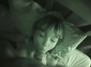 Night vision blowjob with a teenage cutie