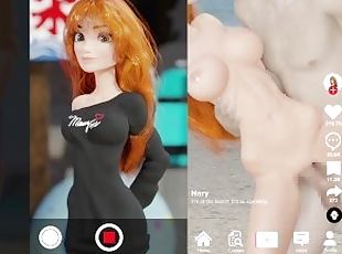 Orange-haired beauties feel liberated and have sex on the beach  Tiktok style