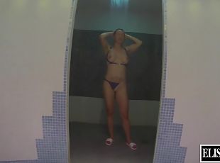 Flashing My Pussy, Butt And Tits In A Spa - Elysa Exhib
