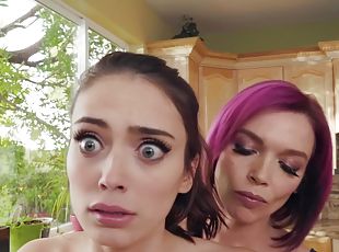 Anna Bell Peaks and Ashly Anderson fucking in the kitchen