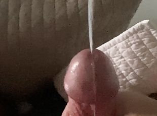 Morning wood. Fat cock shooting load (with scrubbing)