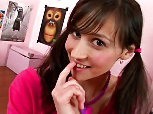 Babe in pink toy drilling!