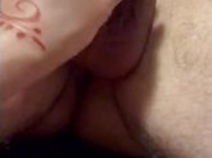 Amateur Close Up Soft to Hard Interracial Henna Handjob with Cumshot