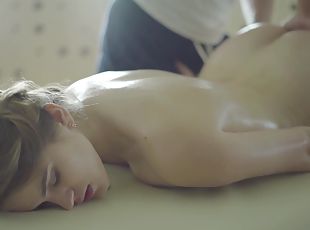 Eveline Darling given massage then punished hardcore