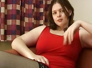 Hot chubby whore gives her client a handjob.