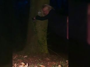 Hotwife handcuffed to a tree while hanging out
