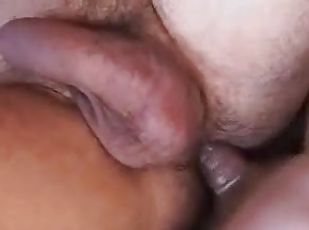 The blonde tranny and her man trade fucks