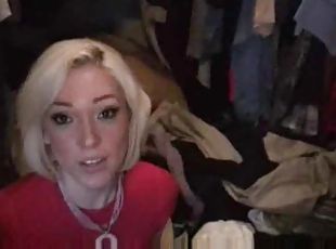 Cute blonde does amateur style porn