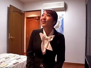 asiatisk, kontor, strømpebukse, sekretær, japansk, fetisj, sjef, uniform