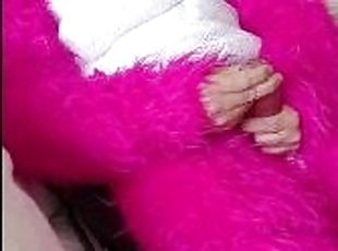 Hot Pink Furry bunny playing with his dick