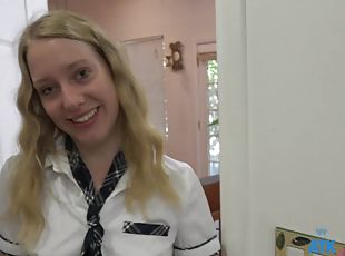Hot schoolgirl Kallie Taylor wants to get her hairy pussy smashed