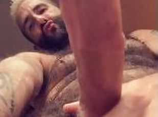 Stroking my hairy cock in front of the window so my neighbors can see teaser