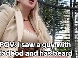 blonde babe got so much excited after a sexy guy with beard ????????