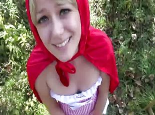 Red Riding Hood fucks a guy out in the forest