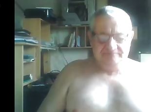 Grandpa shows on webcam