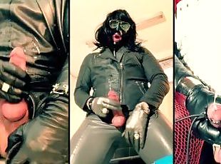Sissy Glovecum 008 - 3 cumshots in different fetish gear feat. anal play