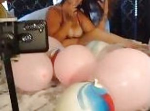 I Let Roommate masturbate While He Films Up My Skirt Smoking and Popping Balloons (Pov)