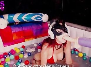 Live Hot Tub Streamer Face fuck machine in sexy bikini strings