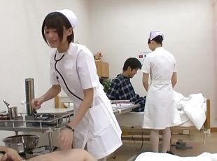 asiatique, infirmière, fellation, hardcore, japonais, cow-girl, uniformes, réalité, petits-seins