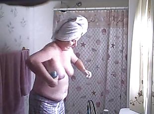 mandi, isteri, amateur, mandi-shower